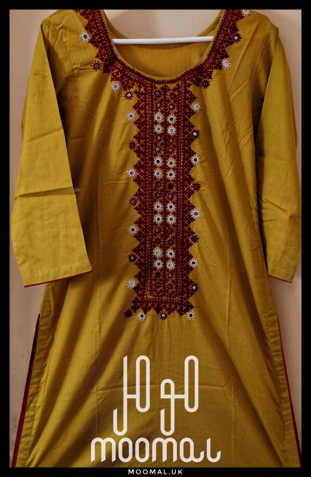 Embroidered Sindhi Shirt Green Moomal
